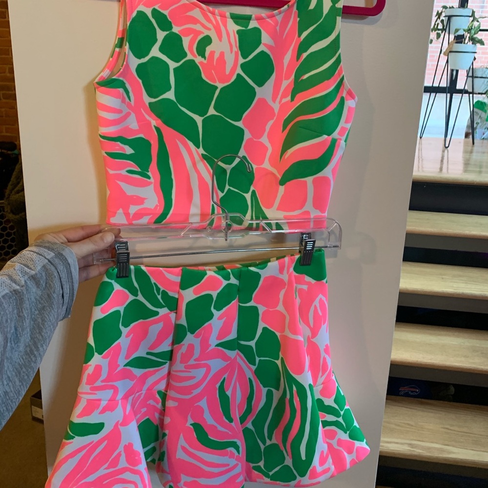 Lilly Pulitzer Pink matching top and shorts outfit